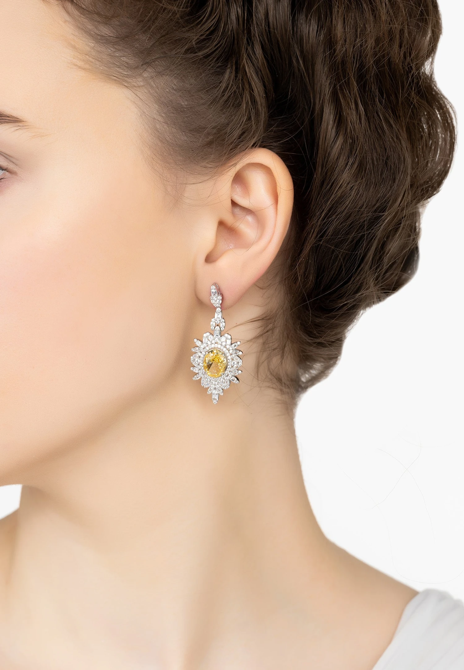 Latelita Arabesque Splendor Drop Earrings Yellow Topaz Silver 4 Latelita Arabesque Splendor Drop Earrings Yellow Topaz Silver - Image 2