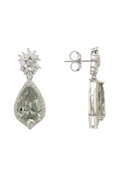 Latelita Olivia Teardrop Crystal Drop Earrings Peridot Green Silver -Latelitla Store 5054469068184 1