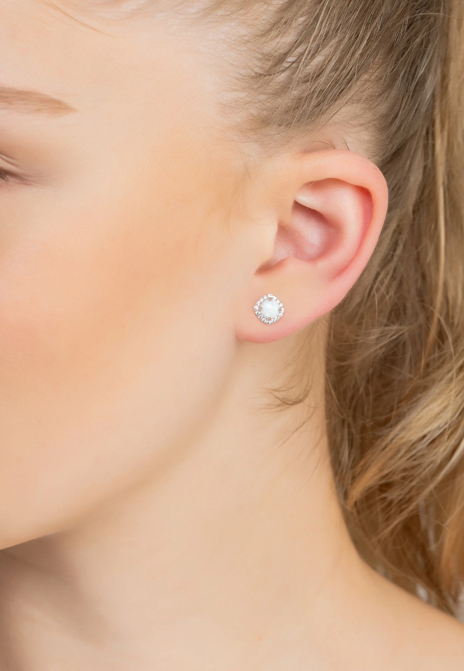 Latelita Opal And Sparkle Stud Earrings Silver 3 Latelita Opal And Sparkle Stud Earrings Silver - Image 2