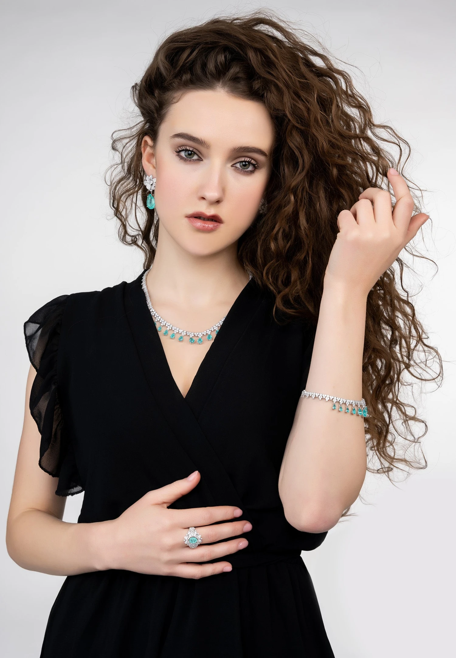 Latelita Monroe Gemstone Tennis Bracelet Paraiba Tourmaline Silver 7 Latelita Monroe Gemstone Tennis Bracelet Paraiba Tourmaline Silver - Image 5