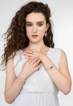 Latelita Arabesque Splendor Drop Earrings Pink Tourmaline Silver -Latelitla Store A018