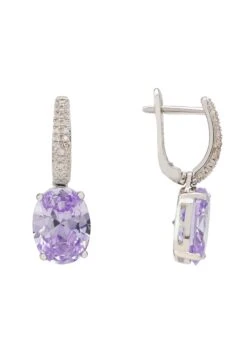 Latelita Alexandra Oval Drop Earrings Silver Lilac Amethyst -Latelitla Store alexandra oval drop earrings silver lilac amethyst 785962