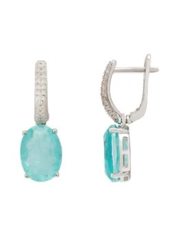 Latelita Alexandra Oval Drop Earrings Silver Paraiba Tourmaline -Latelitla Store alexandra oval drop earrings silver paraiba tourmaline 755217