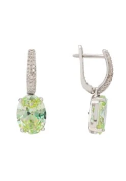 Latelita Alexandra Oval Drop Earrings Silver Peridot -Latelitla Store alexandra oval drop earrings silver peridot 493581