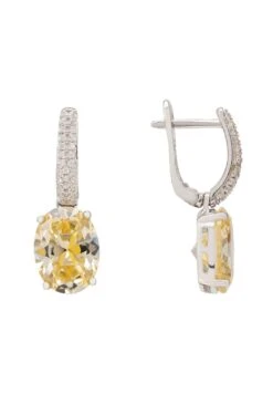 Latelita Alexandra Oval Drop Earrings Silver Yellow Topaz -Latelitla Store alexandra oval drop earrings silver yellow topaz 519762