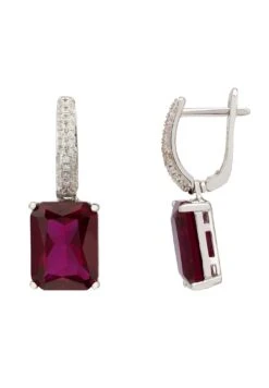 Latelita Alexandra Rectangle Drop Earrings Silver Ruby 8 Latelita Alexandra Rectangle Drop Earrings Silver Ruby -Latelitla Store alexandra rectangle drop earrings silver ruby 397200