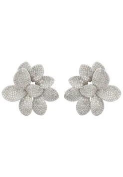 Latelita Amaryllis Flower Large Stud Earrings Silver