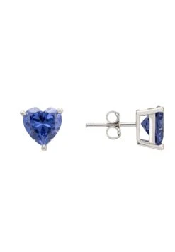 Latelita Amore Heart Stud Earrings Tanzanite Silver -Latelitla Store amore heart stud earrings tanzanite silver 847477