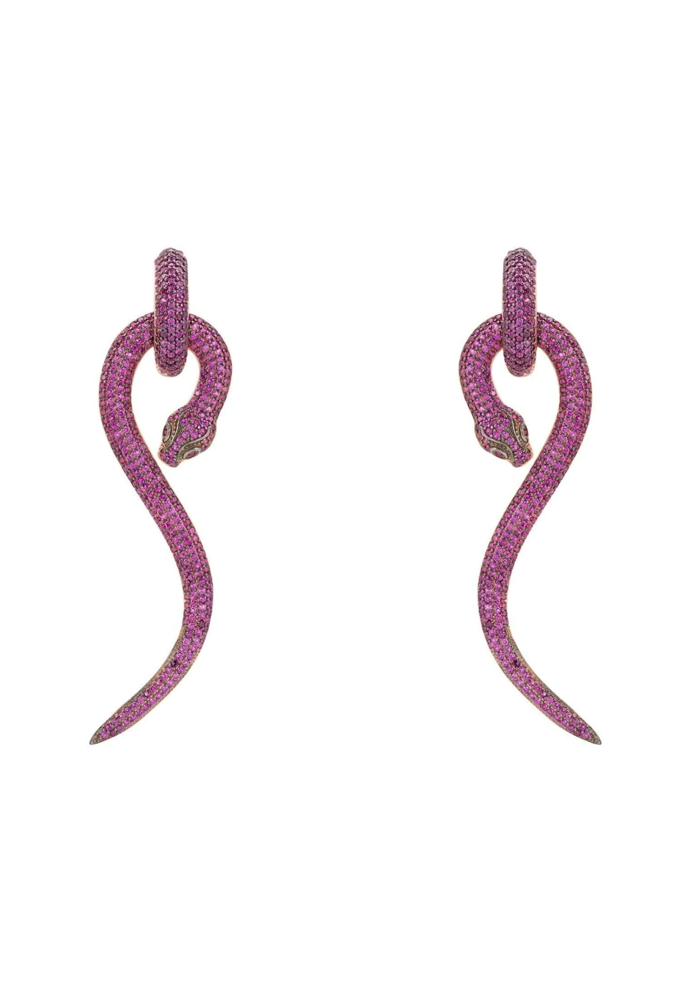 Latelita Anaconda Snake Drop Earrings Rosegold Ruby 3 Latelita Anaconda Snake Drop Earrings Rosegold Ruby
