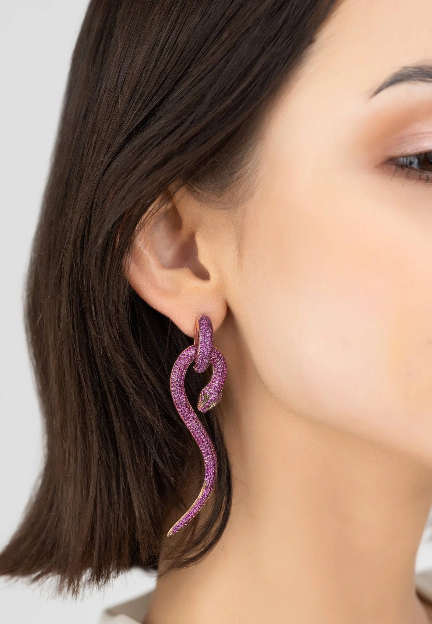 Latelita Anaconda Snake Drop Earrings Rosegold Ruby 4 Latelita Anaconda Snake Drop Earrings Rosegold Ruby - Image 2