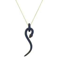 Latelita Anaconda Snake Pendant Necklace Gold Sapphire