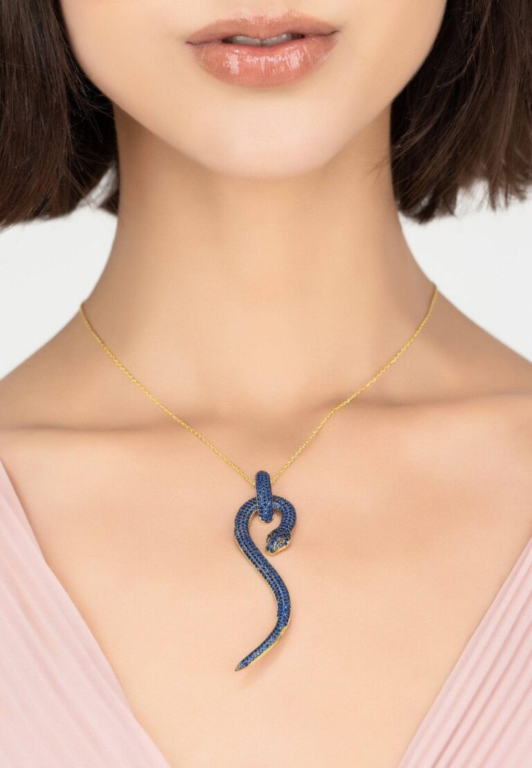 Latelitla Store -Latelitla Store anaconda snake pendant necklace gold sapphire 739634 768x1108 1