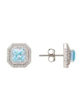 Latelita Anastasia Stud Earrings Silver Blue Topaz -Latelitla Store anastasia stud earrings silver blue topaz 487433