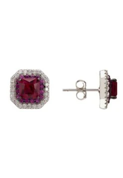 Latelita Anastasia Stud Earrings Silver Ruby -Latelitla Store anastasia stud earrings silver ruby 221790