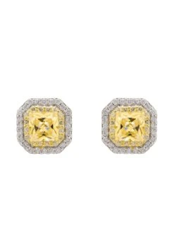 Latelita Anastasia Stud Earrings Silver Yellow Topaz