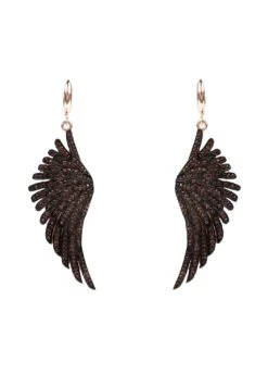Latelita Angel Wing Drop Earrings Rosegold Chocolate
