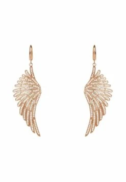 Latelita Angel Wing Drop Earrings Rosegold White