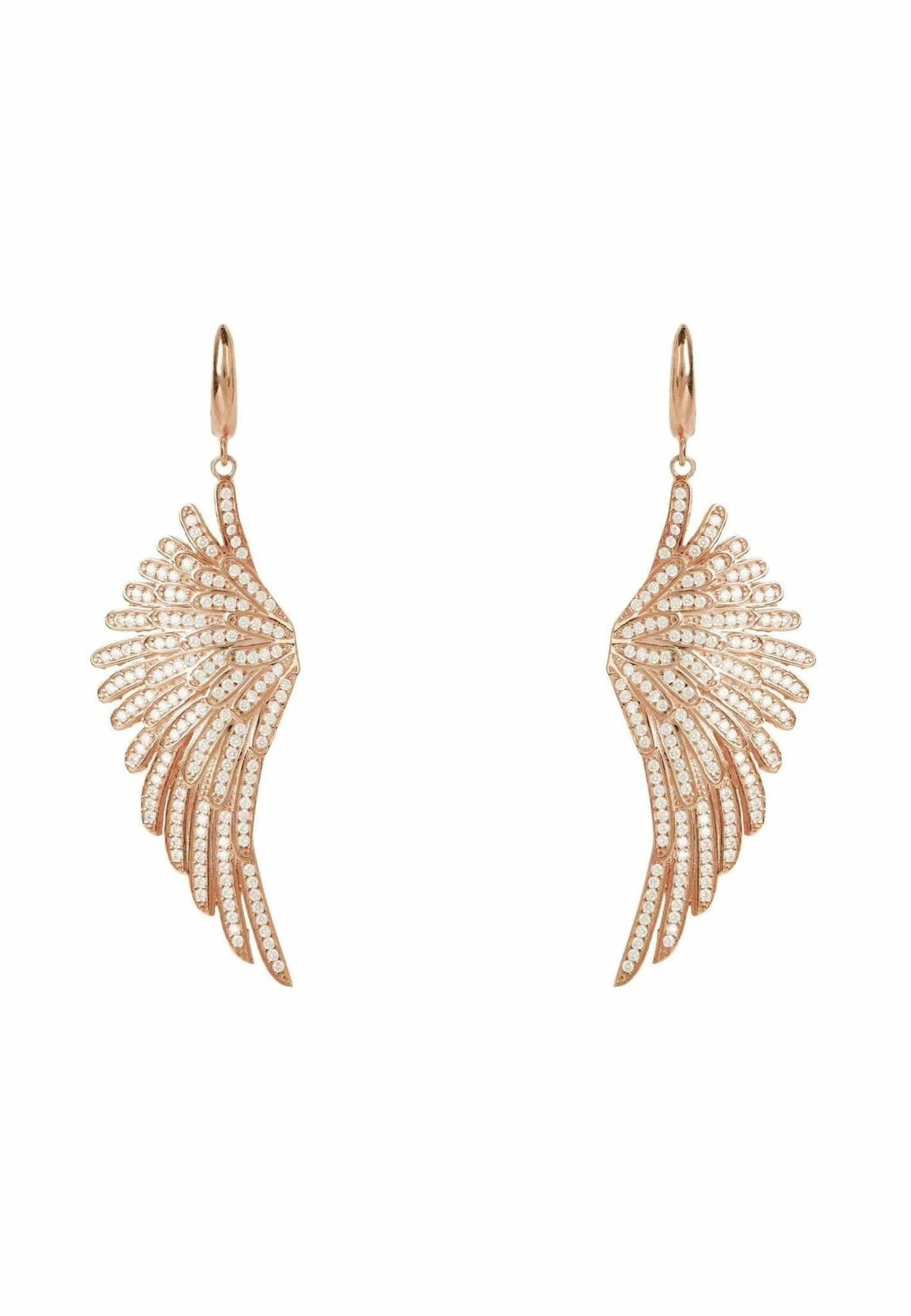 Latelita Angel Wing Drop Earrings Rosegold White 3 Latelita Angel Wing Drop Earrings Rosegold White