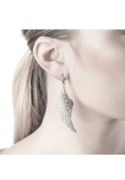 Latelita Angel Wing Drop Earrings Silver White 8 Latelita Angel Wing Drop Earrings Silver White -Latelitla Store angel wing drop earrings silver white 179473