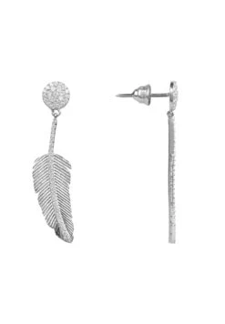 Latelita Angelic Feather Drop Earrings Silver -Latelitla Store angelic feather drop earrings silver 656465