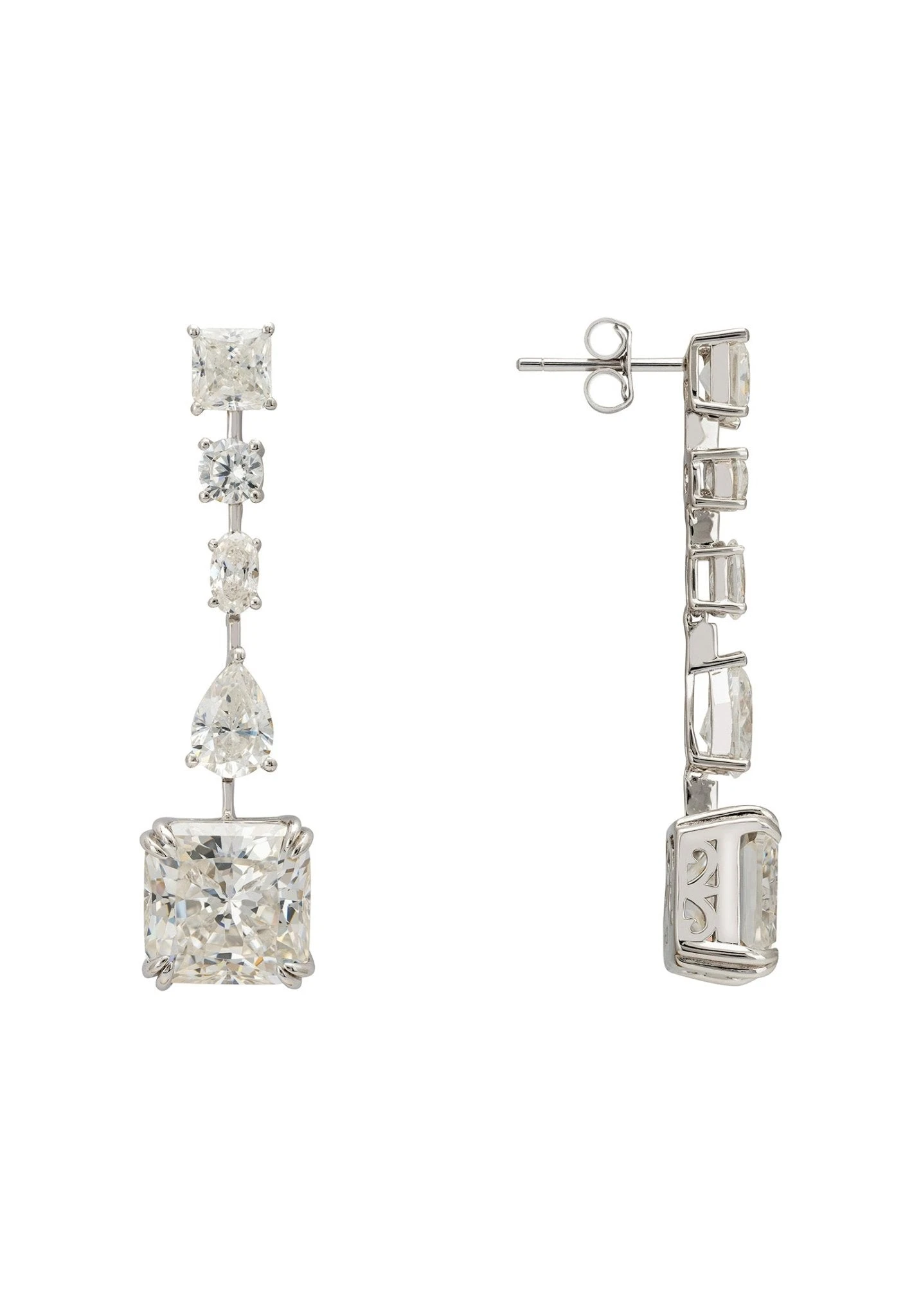 Latelita Angelina Moissanite Drop Earrings Silver 5 Latelita Angelina Moissanite Drop Earrings Silver - Image 3