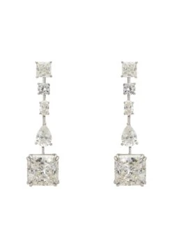Latelita Angelina Moissanite Drop Earrings Silver