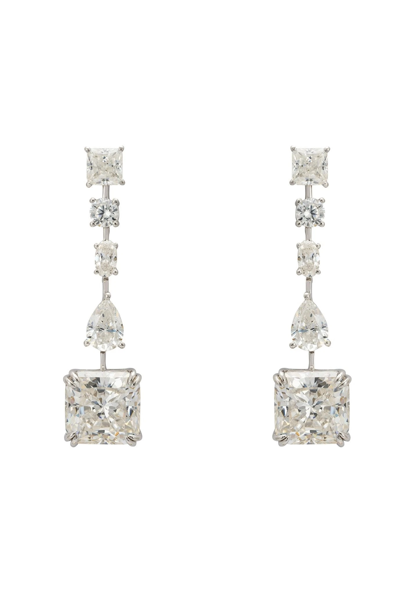 Latelita Angelina Moissanite Drop Earrings Silver 3 Latelita Angelina Moissanite Drop Earrings Silver