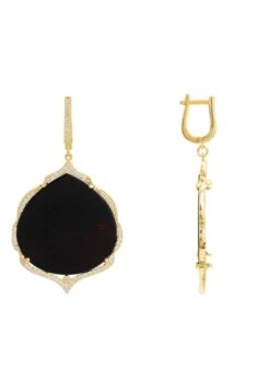 Latelita Antoinette Earrings Gold Black Onyx -Latelitla Store antoinette earrings gold black onyx 186331