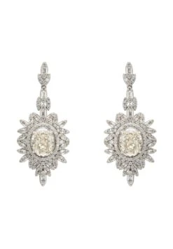 Latelita Arabesque Splendor Drop Earrings Moissanite Silver