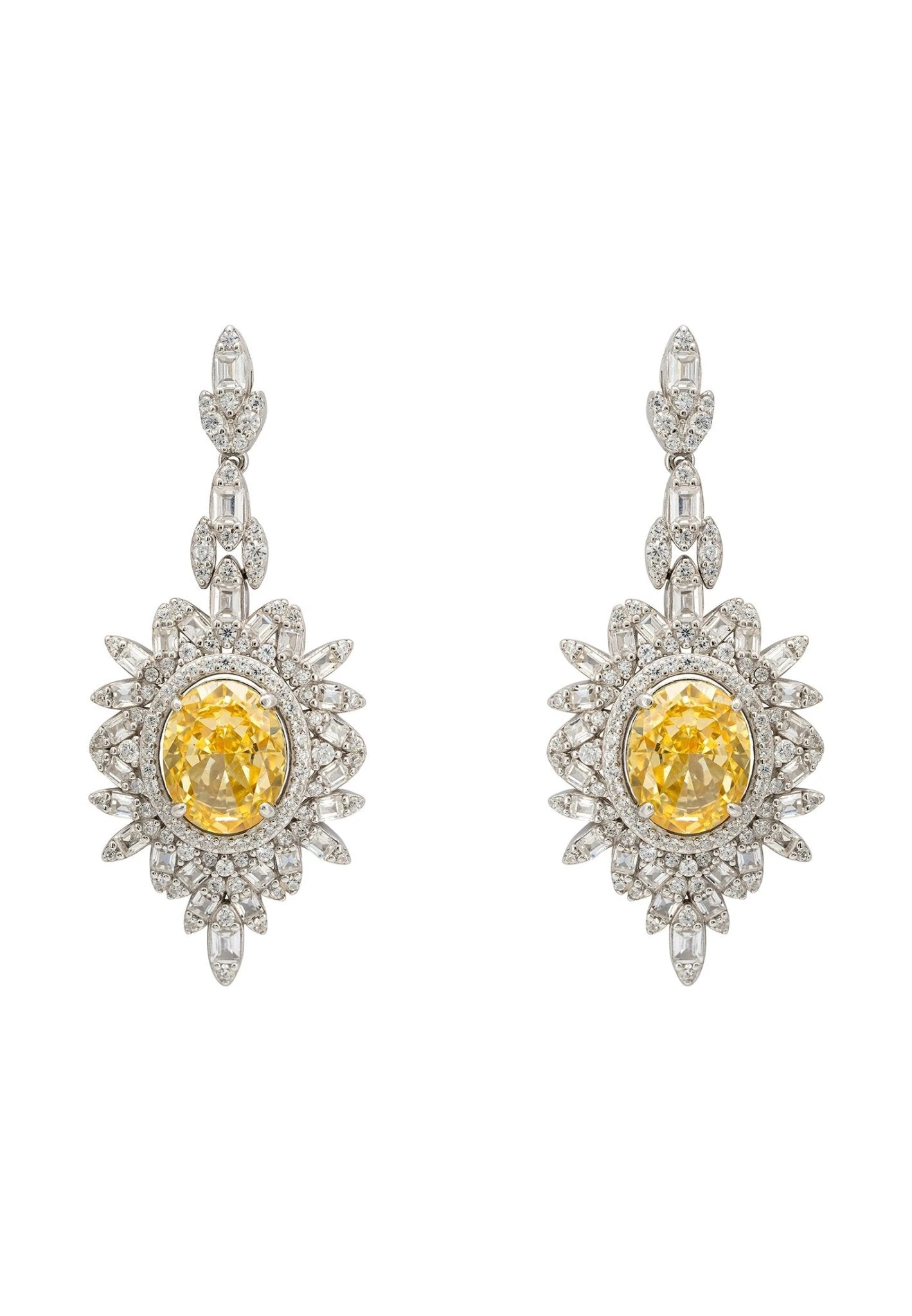 Latelita Arabesque Splendor Drop Earrings Yellow Topaz Silver 3 Latelita Arabesque Splendor Drop Earrings Yellow Topaz Silver