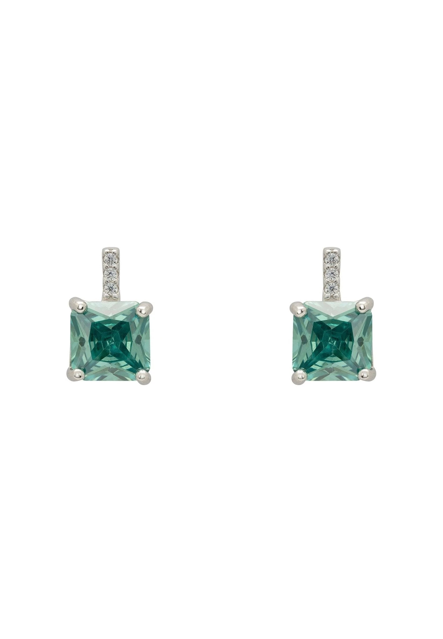Latelita Aria Crystal Stud Earrings Jade Green Silver 3 Latelita Aria Crystal Stud Earrings Jade Green Silver