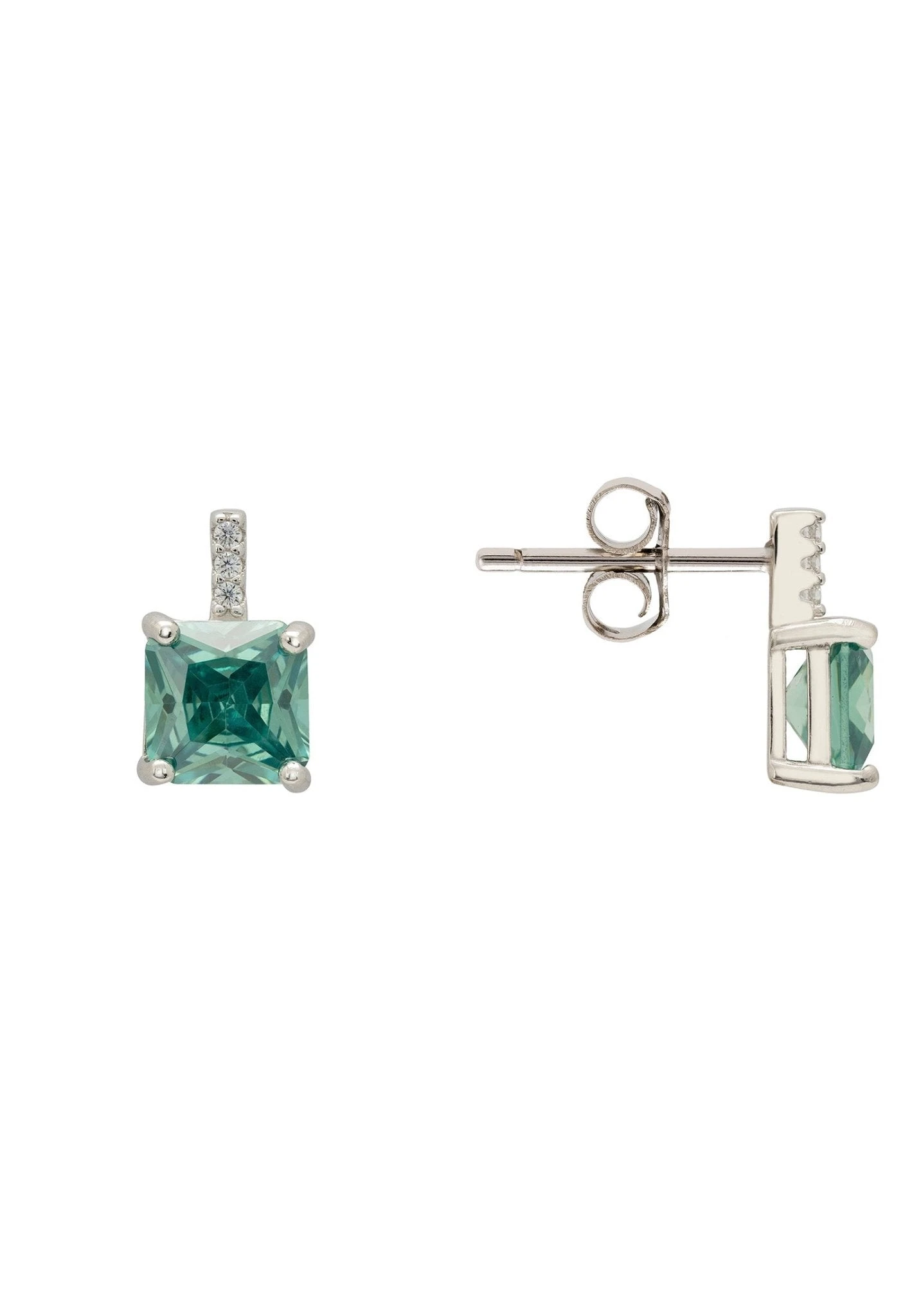 Latelita Aria Crystal Stud Earrings Jade Green Silver 5 Latelita Aria Crystal Stud Earrings Jade Green Silver - Image 3