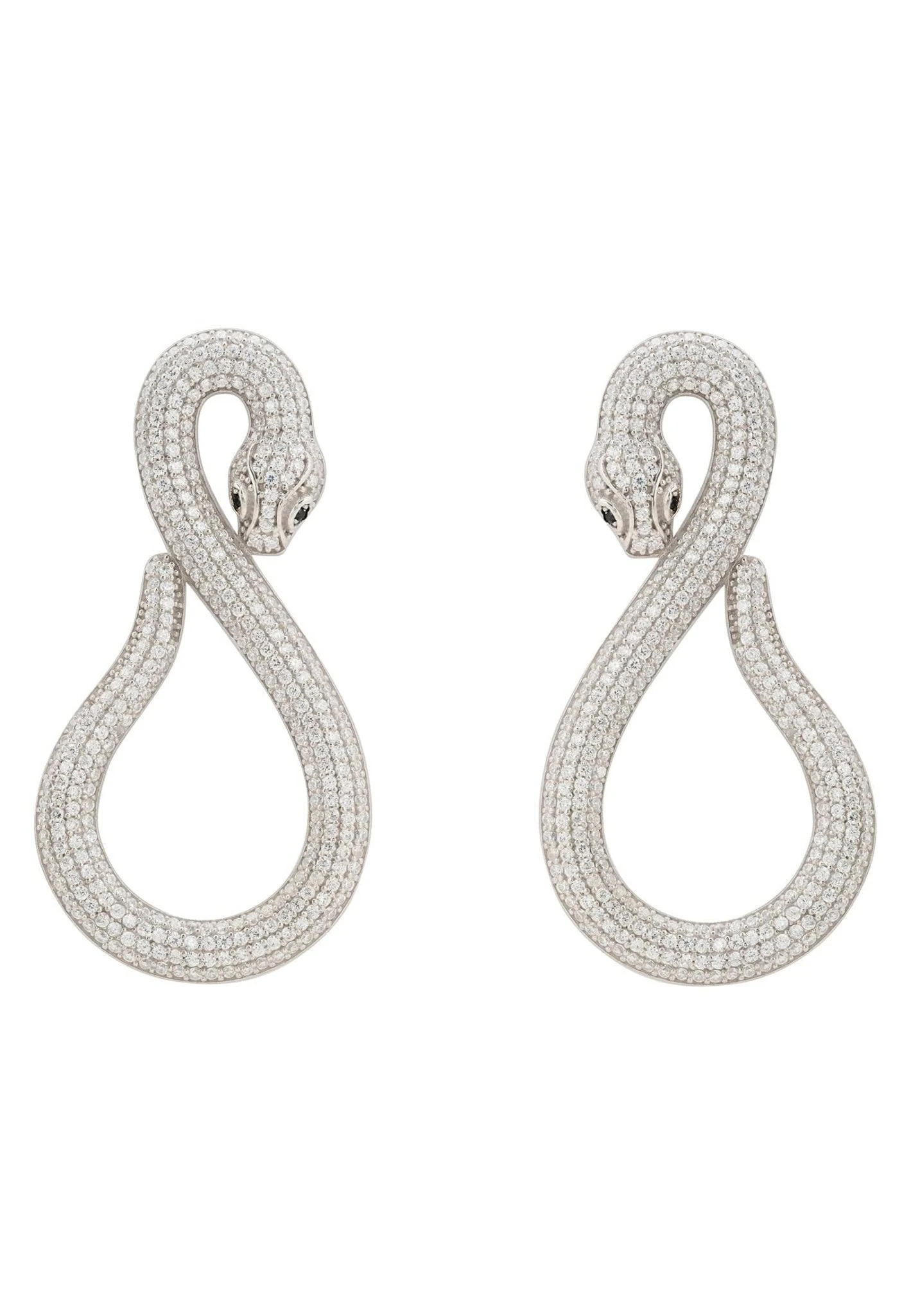Latelita Asp Snake Drop Earrings Silver White 3 Latelita Asp Snake Drop Earrings Silver White