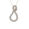 Latelita Asp Snake Pendant Necklace Silver White -Latelitla Store asp snake pendant necklace silver white 166106