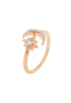 Latelita Astrid Moon & Star Ring Rosegold
