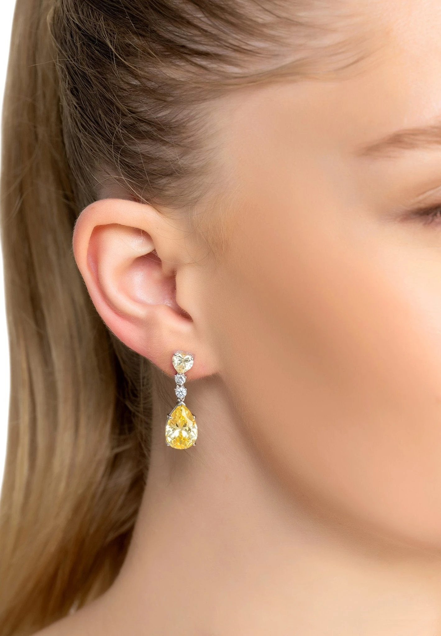 Latelita Augusta Lemon Topaz Teardrop Earrings Silver 4 Latelita Augusta Lemon Topaz Teardrop Earrings Silver - Image 2