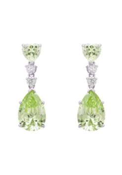 Latelita Augusta Peridot Teardrop Earrings Silver