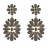 Latelita Babylon Flower Drop Earrings Gold Black -Latelitla Store babylon flower drop earrings gold black 883166