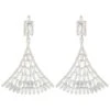 Latelita Baguette Fan Tail Earrings Silver -Latelitla Store baguette fan tail earrings silver 272561