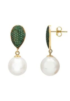 Latelita Baroque Pearl Classic Drop Earrings Emerald Green -Latelitla Store baroque pearl classic drop earrings emerald green 288025