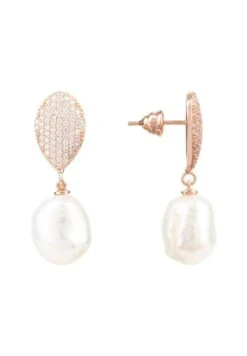 Latelita Baroque Pearl Classic Drop Earrings Rosegold -Latelitla Store baroque pearl classic drop earrings rosegold 736395