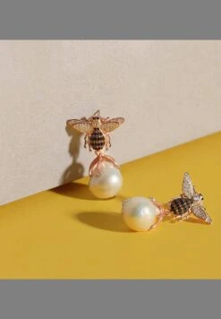 Latelita Baroque Pearl Honey Bee Drop Earrings Gold -Latelitla Store baroque pearl honey bee drop earrings gold 487077