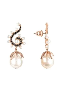 Latelita Baroque Pearl Poseidon Gemstone Drop Earrings Black Rosegold -Latelitla Store baroque pearl poseidon gemstone drop earrings black rosegold 500954