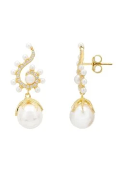 Latelita Baroque Pearl Poseidon Gemstone Drop Earrings White Gold -Latelitla Store baroque pearl poseidon gemstone drop earrings white gold 474628