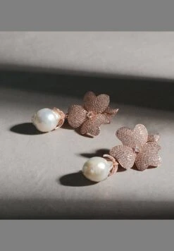 Latelita Baroque Pearl White Flower Drop Earrings Rosegold -Latelitla Store baroque pearl white flower drop earrings rosegold 688034