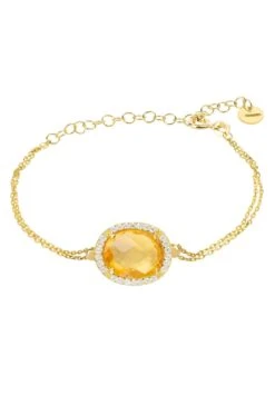 Latelita Beatrice Oval Gemstone Bracelet Gold Citrine Hydro