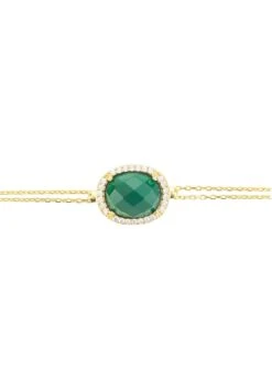 Latelita Beatrice Oval Gemstone Bracelet Gold Green Onyx -Latelitla Store beatrice oval gemstone bracelet gold green onyx 533020