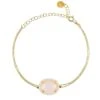 Latelita Beatrice Oval Gemstone Bracelet Gold Rose Quartz