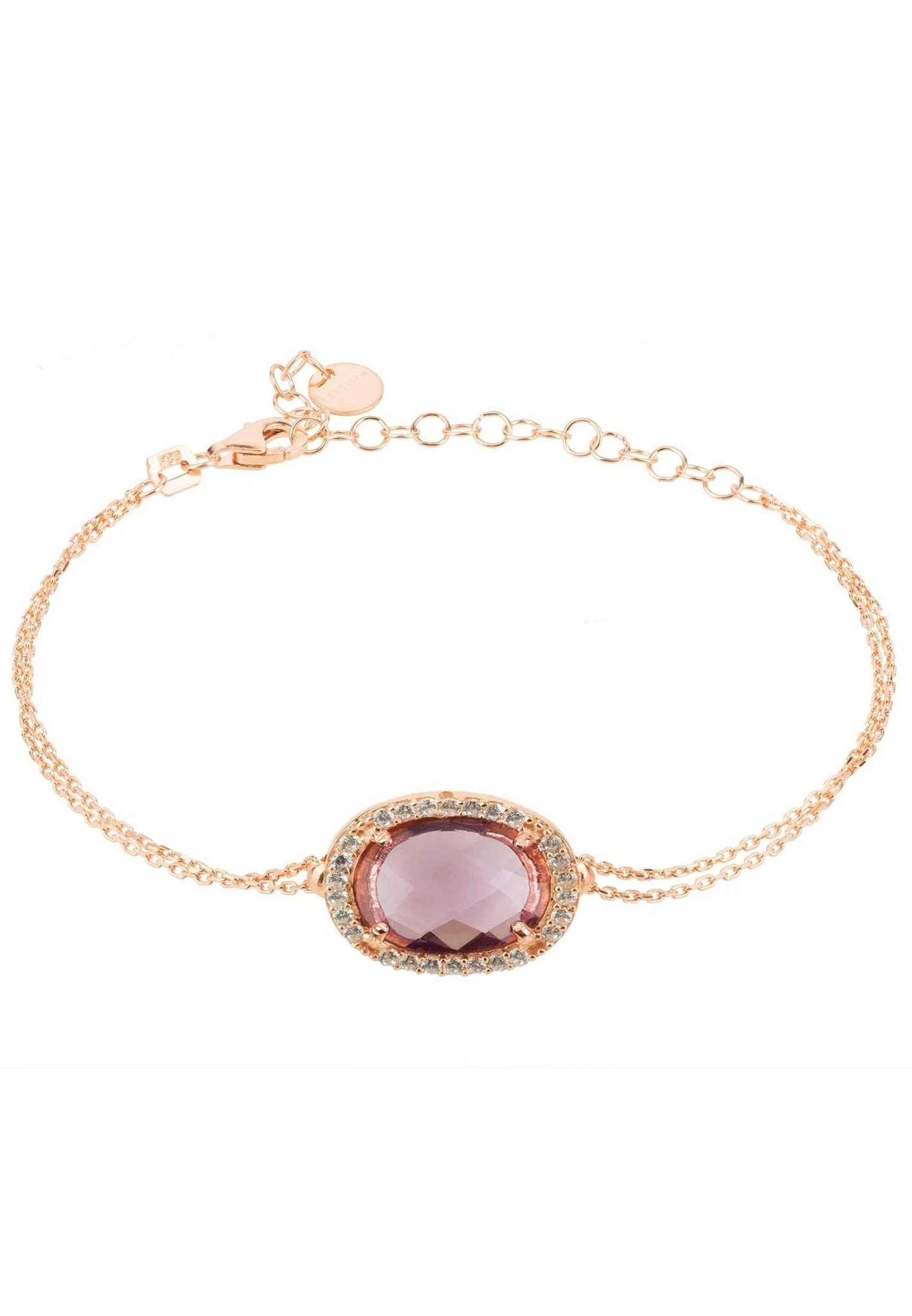 Latelita Beatrice Oval Gemstone Bracelet Rose Gold Amethyst Hydro 5 Latelita Beatrice Oval Gemstone Bracelet Rose Gold Amethyst Hydro - Image 3
