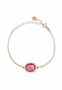 Latelita Beatrice Oval Gemstone Bracelet Rose Gold Pink Tourmaline